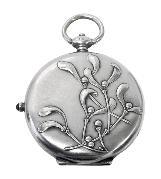 Antique French Silver Art Nouveau Compact C.1900