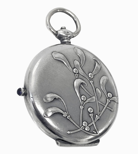 Antique French Silver Art Nouveau Compact C.1900