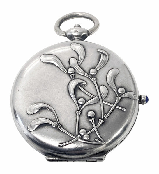 Antique French Silver Art Nouveau Compact C.1900