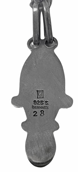 Antique George Jensen Sterling Malachite drop Earrings C.1935