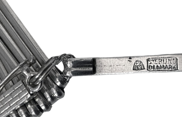 1970s Anton Michelsen Denmark Scandinavian Modernist Silver Fringe Necklace