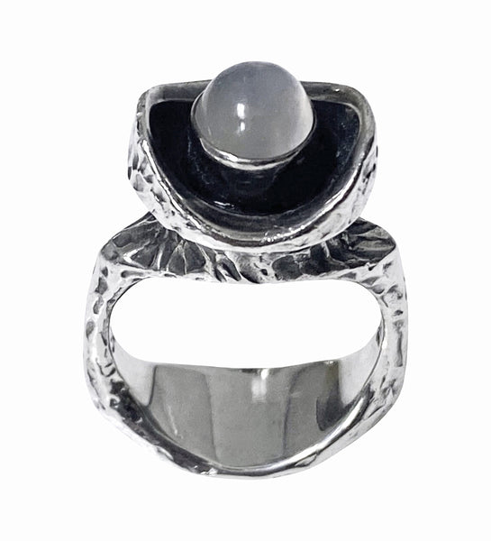 Walter Schluep Sterling Silver Sculptural handmade Ring, C.1970