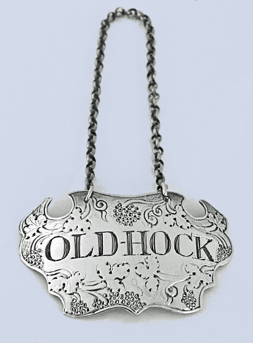 George III silver Wine Label Old Hock, London C.1790 John Rich