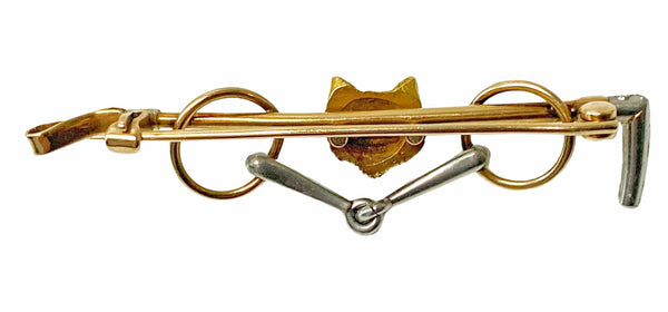 Antique Gold Platinum Ruby Fox Brooch C.1900