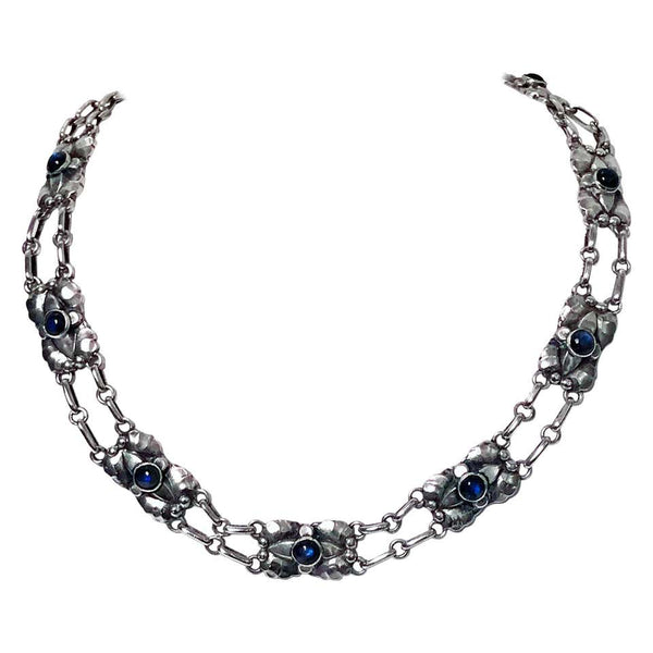 Georg Jensen Silver Labradorite Necklace circa 1915-1930 No 2