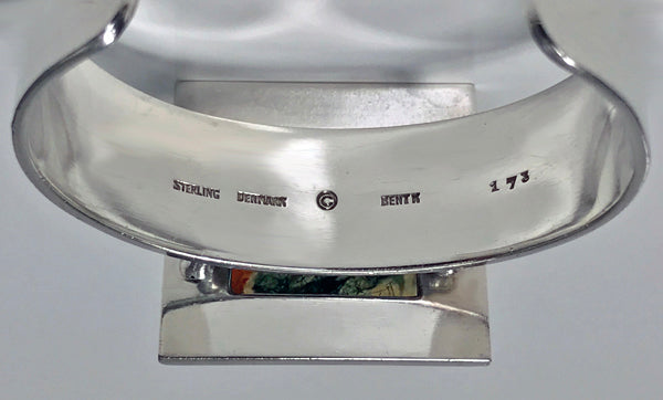 Sterling Silver Moss Agate Bangle