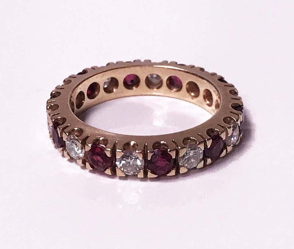 Ruby and Diamond Gold Eternity Ring