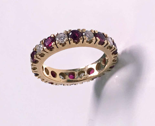 Ruby and Diamond Gold Eternity Ring