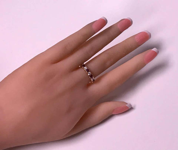 Ruby and Diamond Gold Eternity Ring