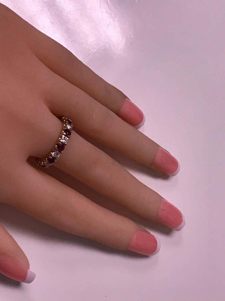 Ruby and Diamond Gold Eternity Ring