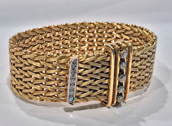1970's 18K Diamond adjustable Bracelet