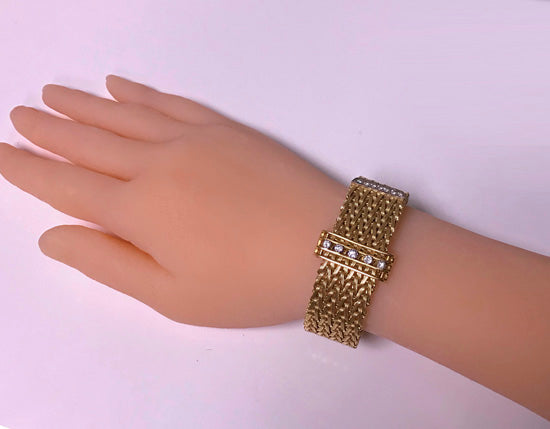 1970's 18K Diamond adjustable Bracelet
