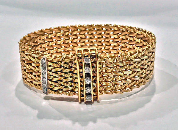 1970's 18K Diamond adjustable Bracelet