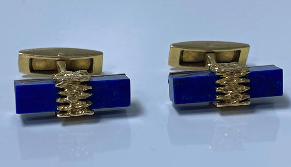 1970's Lapis Gold Cufflinks