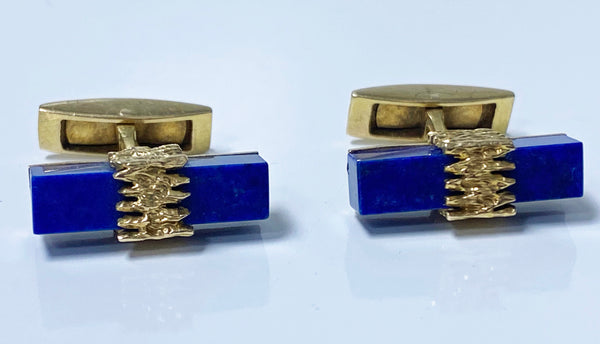 1970's Lapis Gold Cufflinks