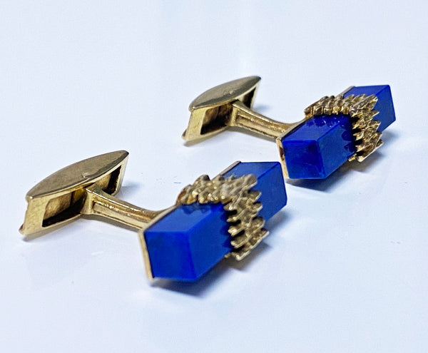 1970's Lapis Gold Cufflinks