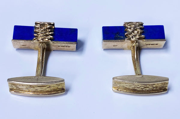 1970's Lapis Gold Cufflinks