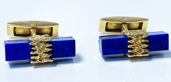 1970's Lapis Gold Cufflinks