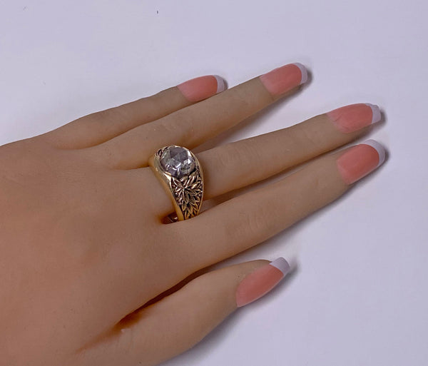 Antique Gold and Rose cut Diamond Ring C.1930