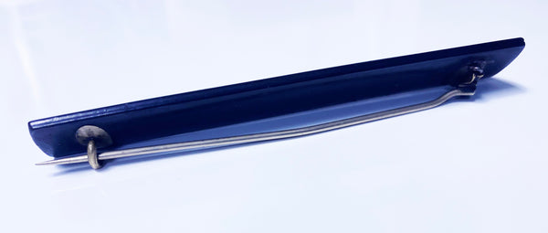 Antique Shakudo Japanese large Brooch Pin, C. 1875.