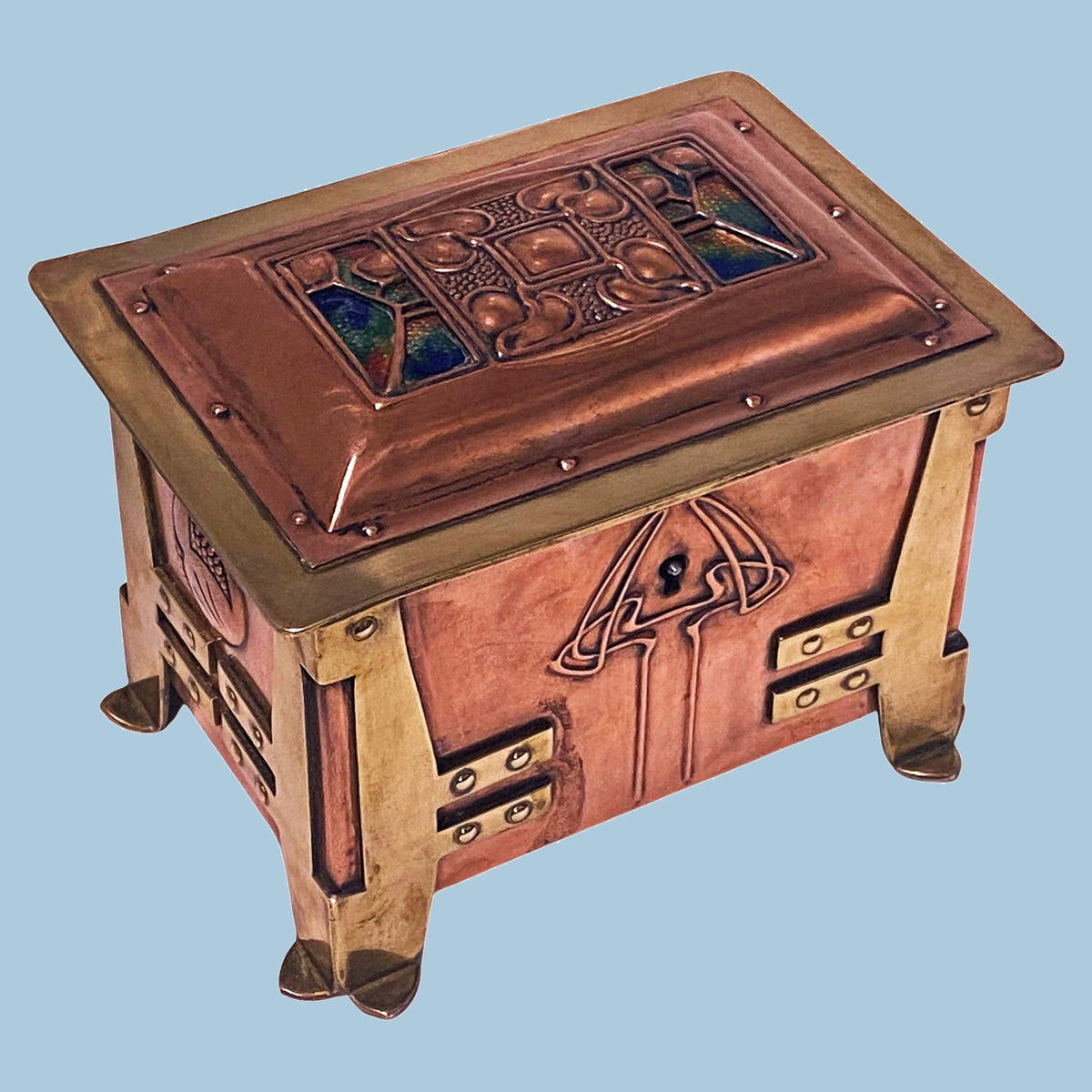 工芸品 antique art nouveau brass box Antique Art Nouveau Brass Jewelry Casket - Etsy