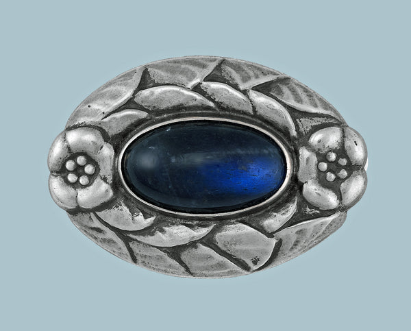 Antique Georg Jensen Labradorite Brooch, Denmark 1915-27