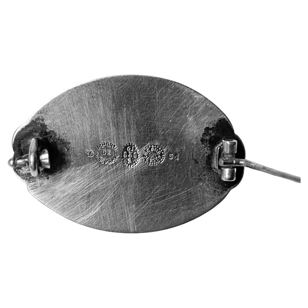 Antique Georg Jensen Labradorite Brooch, Denmark 1915-27