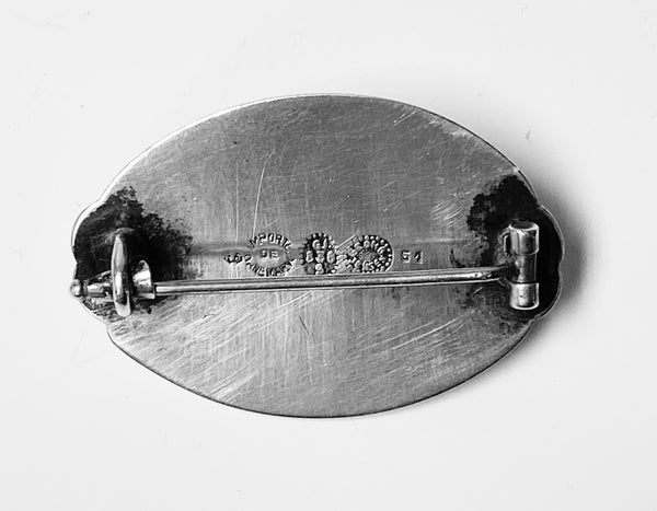 Antique Georg Jensen Labradorite Brooch, Denmark 1915-27