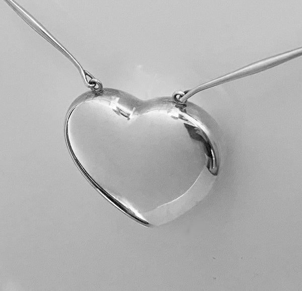1970's Georg Jensen Astrid Fog large Heart Joy Necklace