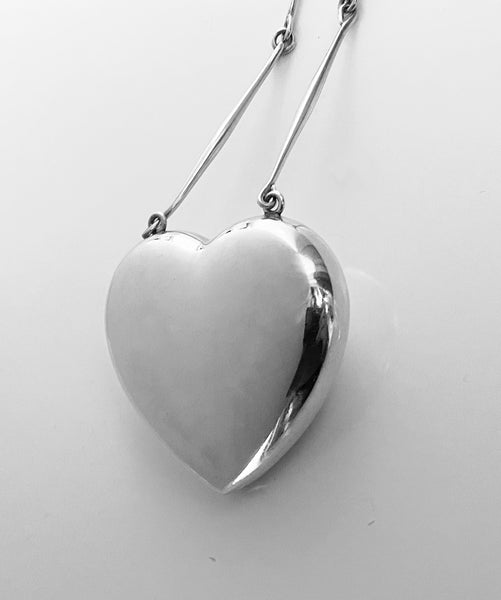 1970's Georg Jensen Astrid Fog large Heart Joy Necklace