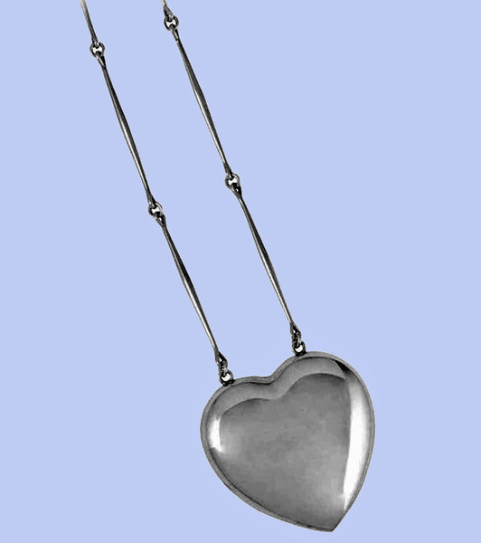 1970's Georg Jensen Astrid Fog large Heart Joy Necklace