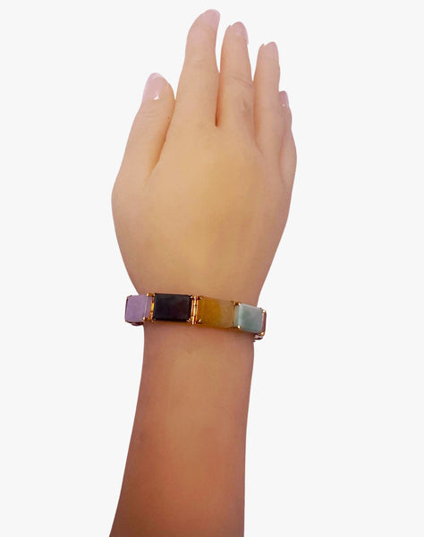 22K Jade panel Bracelet 20th century