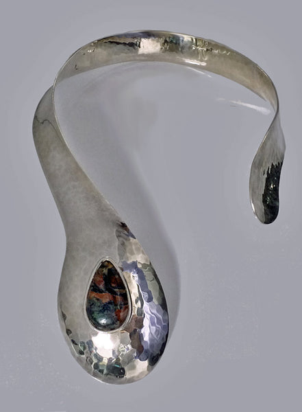 1970s Scandinavian Sterling Modernist Collar Necklace, Denmark