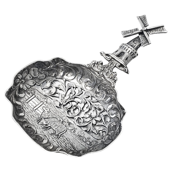 Dutch silver spoon Groningen 1912 preserve sifter