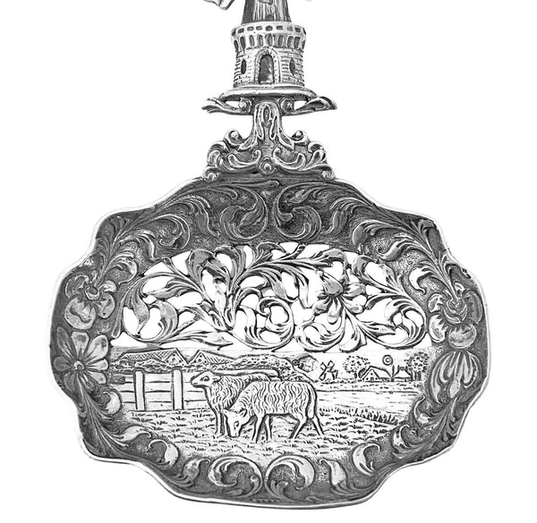Dutch silver spoon Groningen 1912 preserve sifter