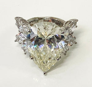 Quality custom made cubic zirconia and sterling silver and rhodium plated Ring.