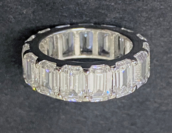 Quality custom made cubic zirconia and sterling silver and rhodium plated eternity Ring