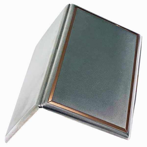 Sterling Silver and Gold Cigarette or Card Case London, 1960 Padgett & Braham