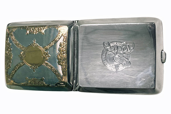 American Gold and Sterling Silver Cigarette Fraternity Box, Watrous C.1920