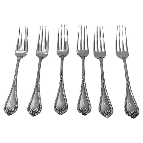 Six Sterling Madame Royale pattern Forks Bigelow, Kennard Co