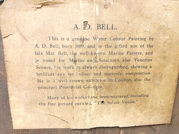 A D Bell R.B.A., landscape, `A Stream in Monmouthshire’ signed 'A. D. Bell'