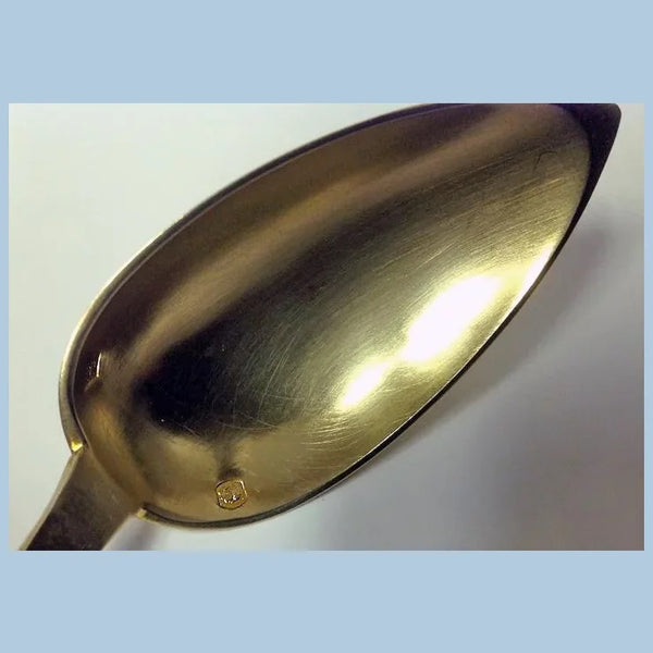 Set Antique French Silver Vermeil Spoons, Paris C. 1850 by Phillipe Berthier
