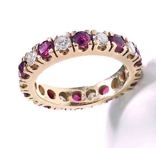 Ruby and Diamond Gold Eternity Ring