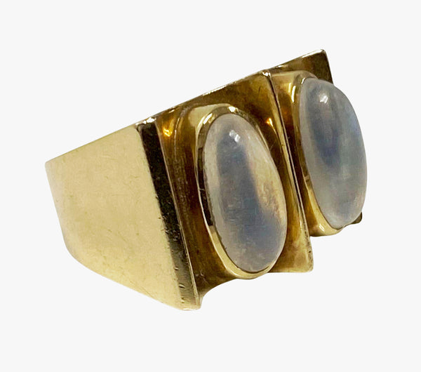1970’s 18K Moonstone Modernism Ring.
