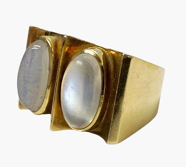 1970’s 18K Moonstone Modernism Ring.