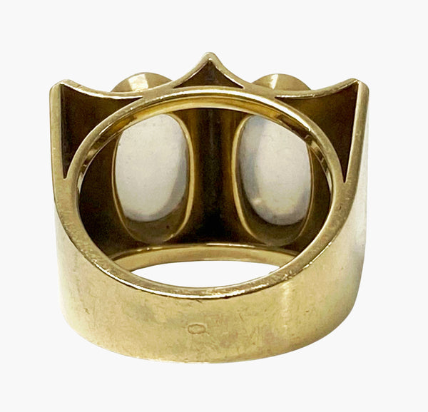 1970’s 18K Moonstone Modernism Ring.