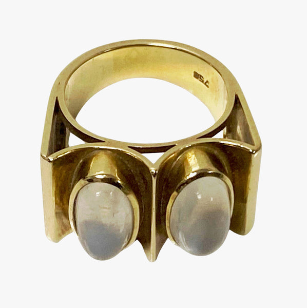 1970’s 18K Moonstone Modernism Ring.