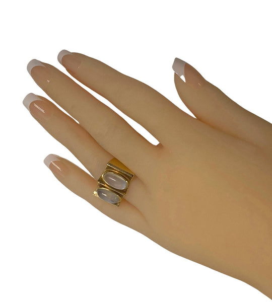 1970’s 18K Moonstone Modernism Ring.