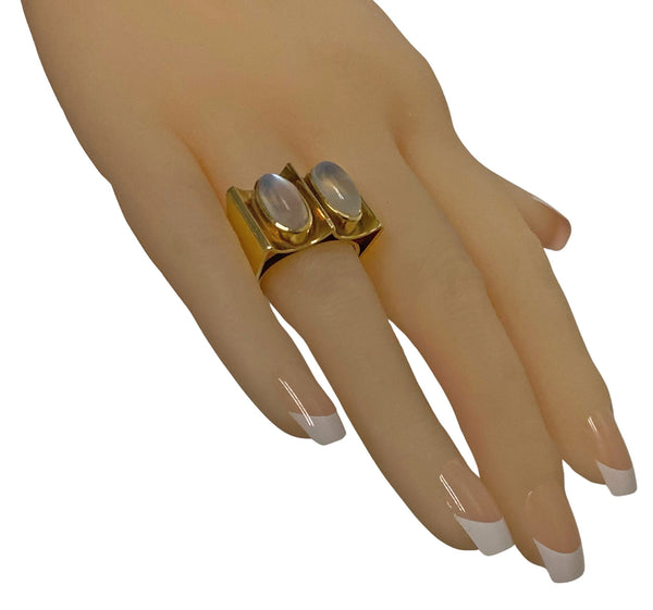 1970’s 18K Moonstone Modernism Ring.