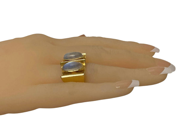 1970’s 18K Moonstone Modernism Ring.